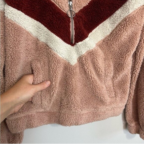 Abercrombie & Fitch Fleece Half Zip Oversized Sweatshirt Pink Women’s Size XXS - Picture 5 of 8